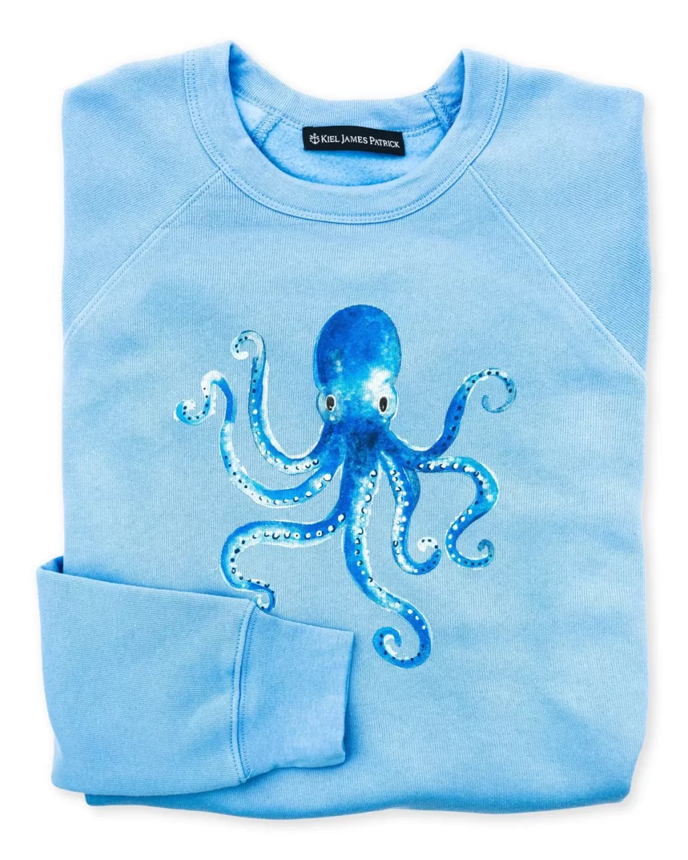 Women Kiel James Patrick Cerulean Octopus Sweatshirt