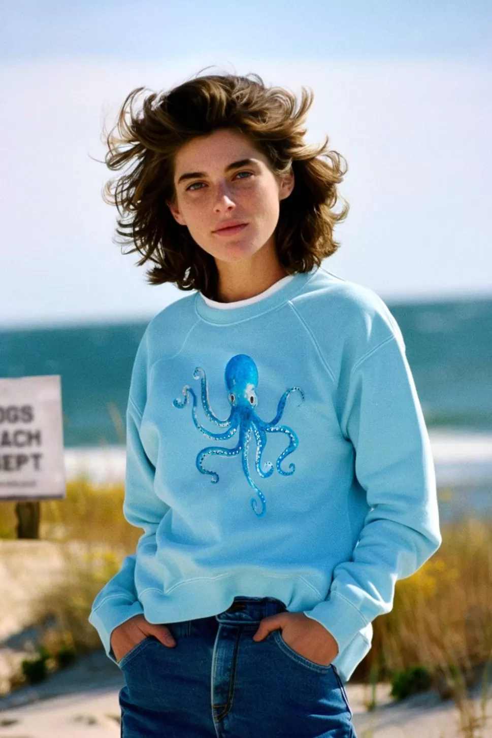 Women Kiel James Patrick Cerulean Octopus Sweatshirt