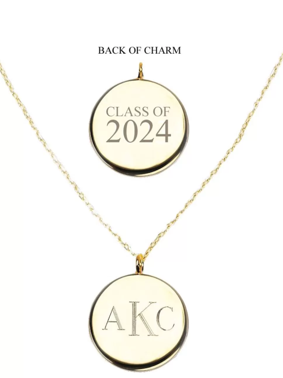 Kiel James Patrick Gold Class Of 2024 Monogram Pendant Necklace