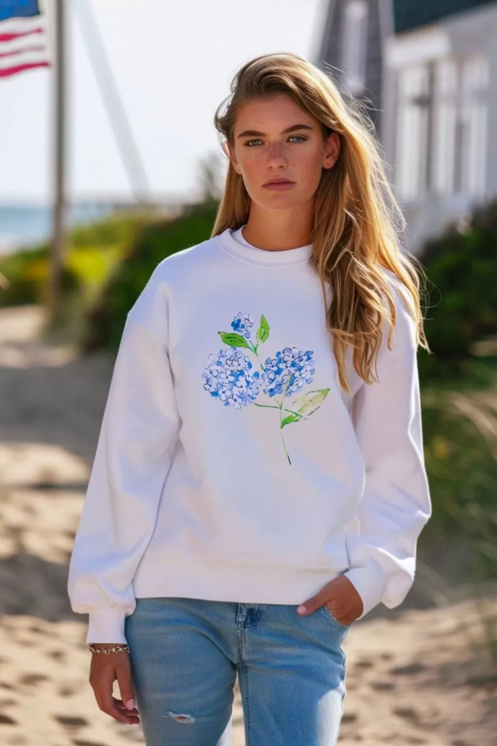 Women Kiel James Patrick Hydrangea Bloom Sweatshirt