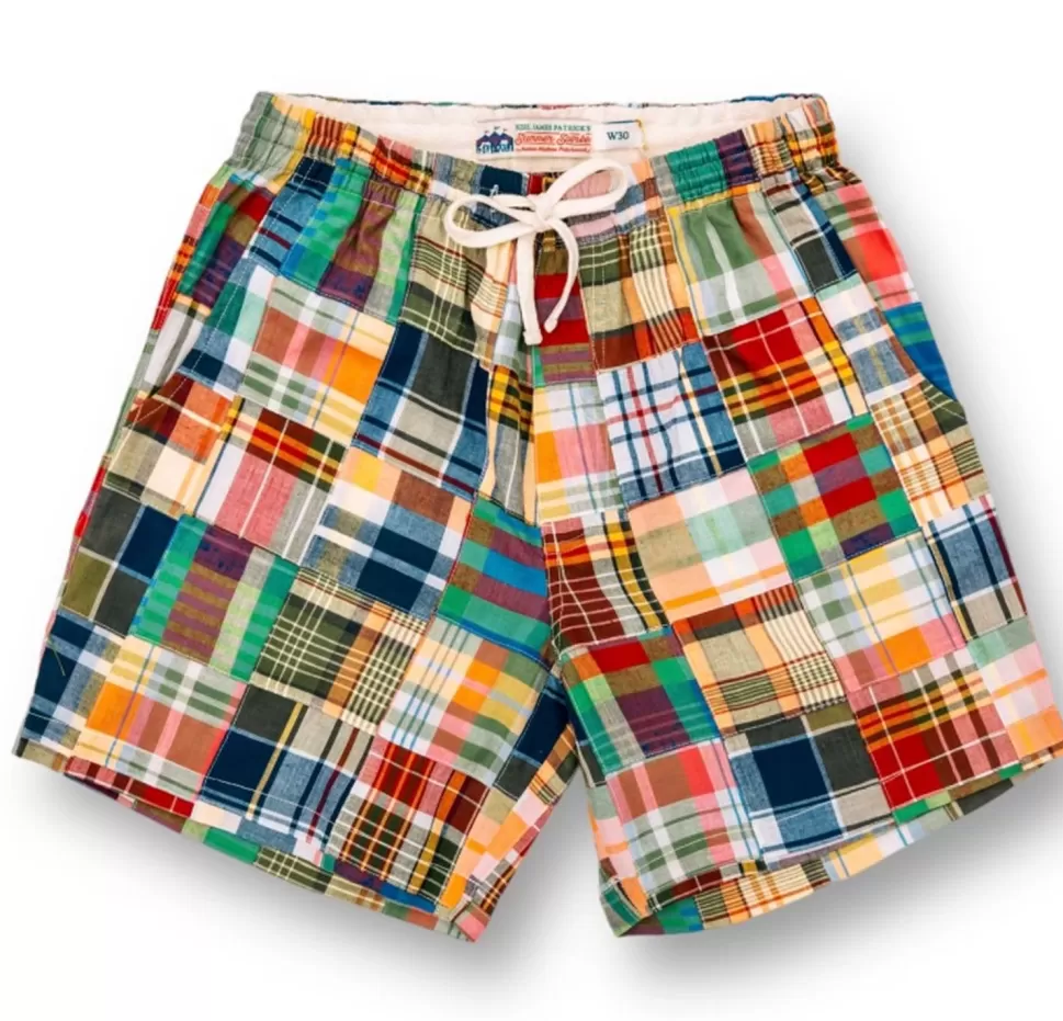 Men Kiel James Patrick Montauk Drawstring Madras Shorts