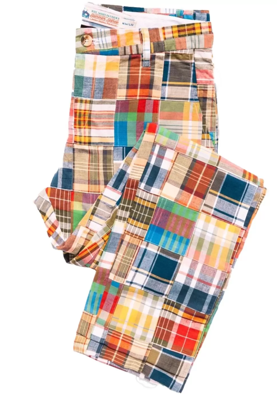 Men Kiel James Patrick Montauk Patchwork Madras Pants