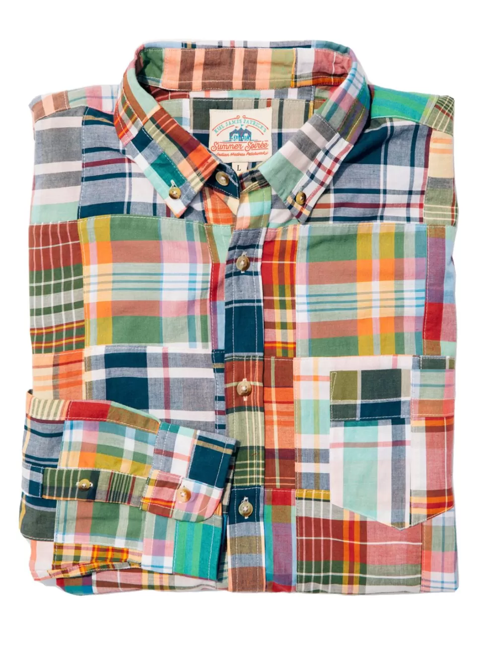 Men Kiel James Patrick Montauk Patchwork Madras Shirt