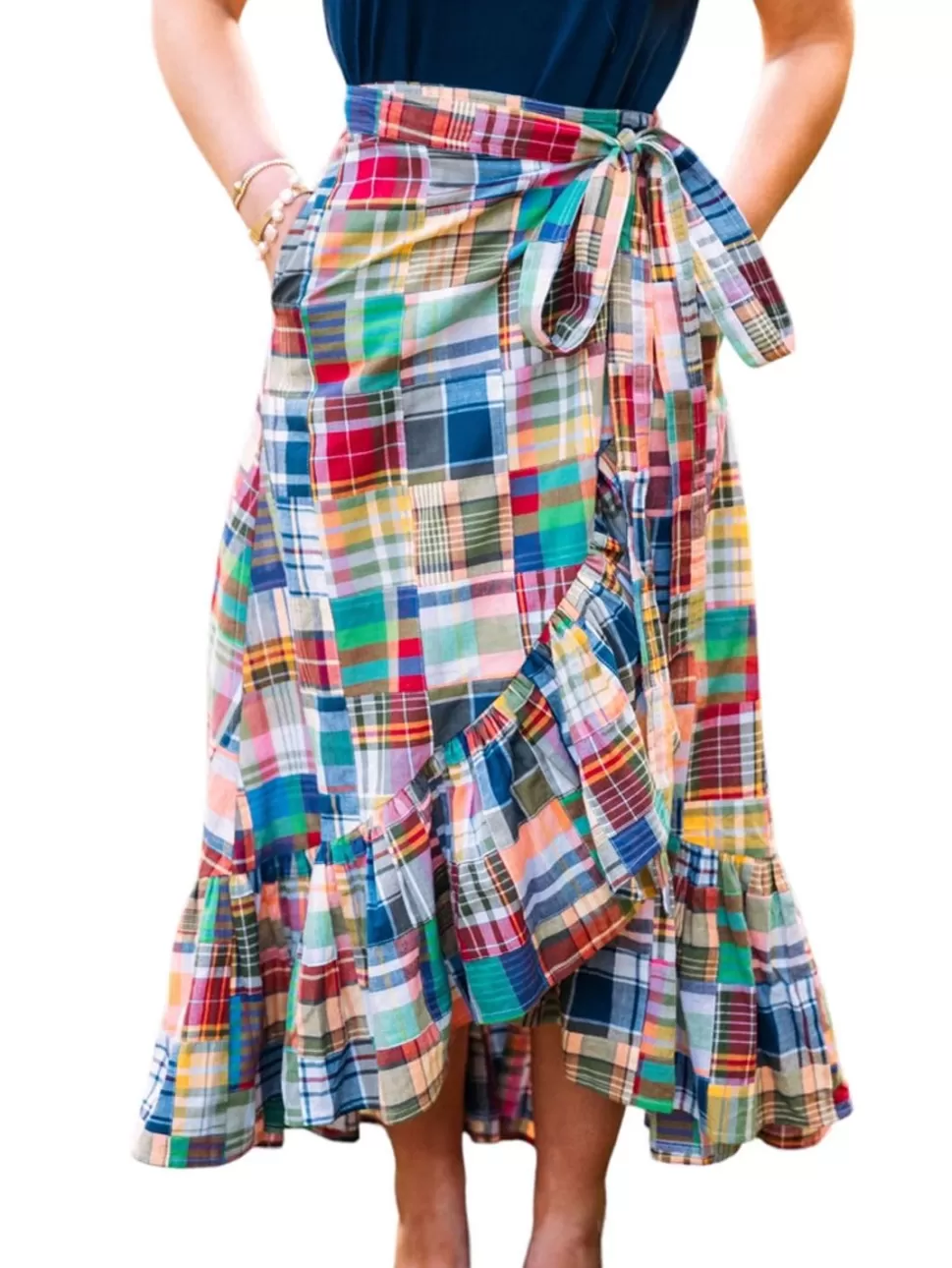 Women Kiel James Patrick Montauk Patchwork Madras Skirt