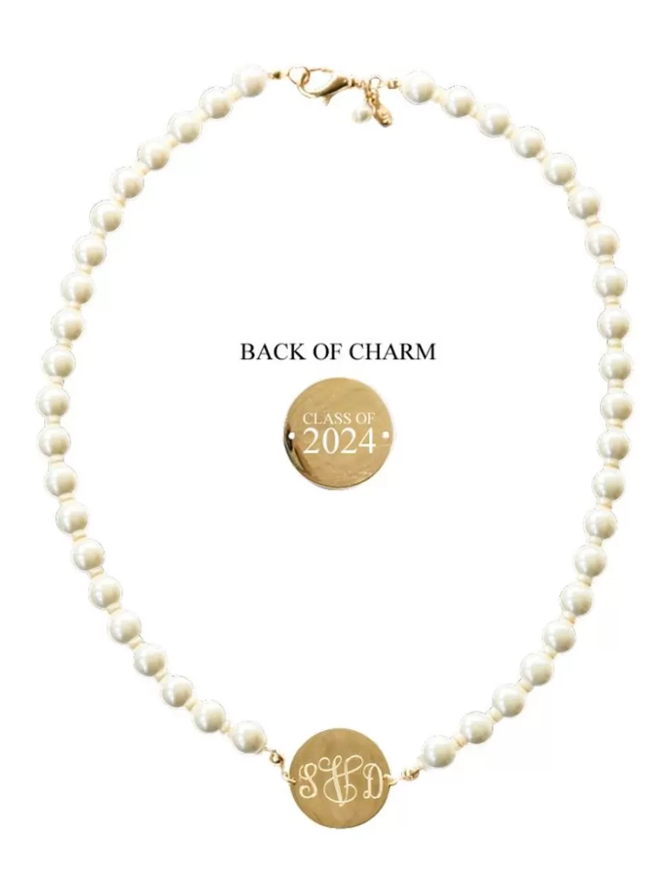 Kiel James Patrick Pearl Monogram Necklace--Class Of 2024