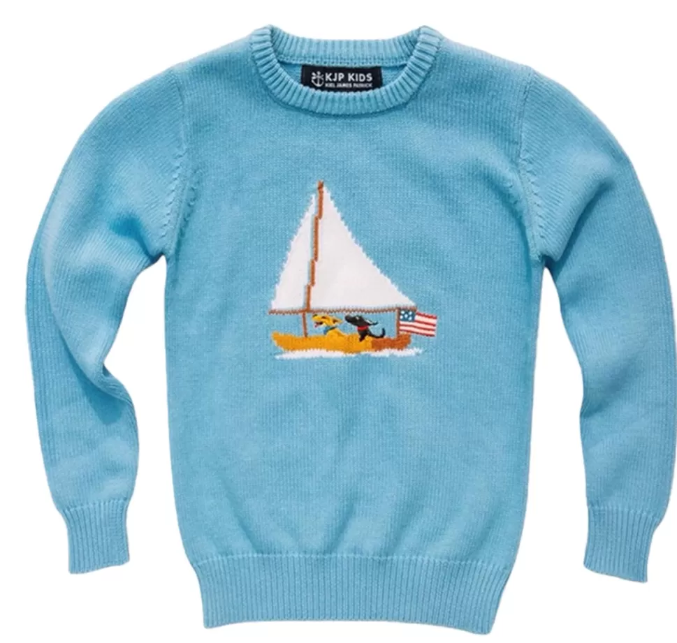 Kids Kiel James Patrick Ruff Day At Sea Kids Sweater- Light Blue