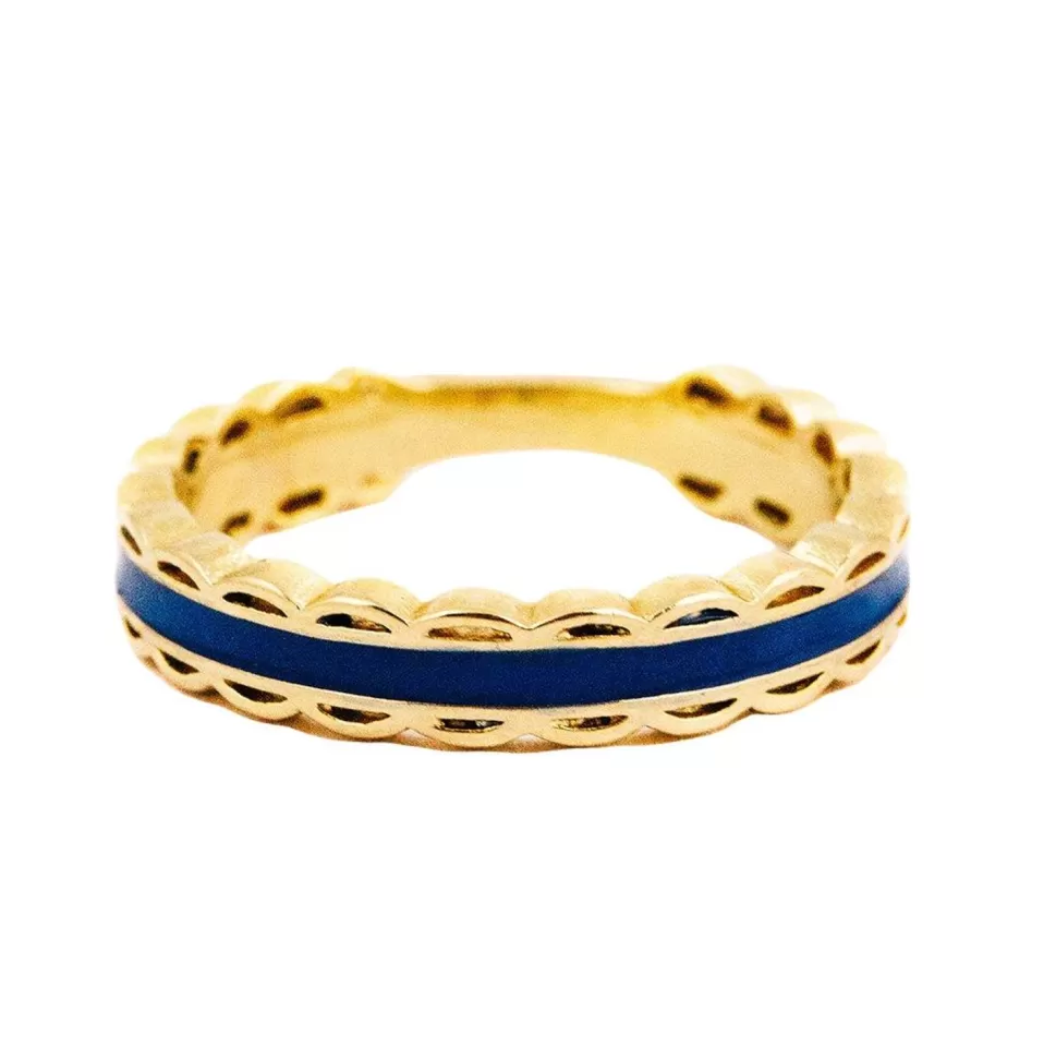 Kiel James Patrick Scalloped Ring -Navy