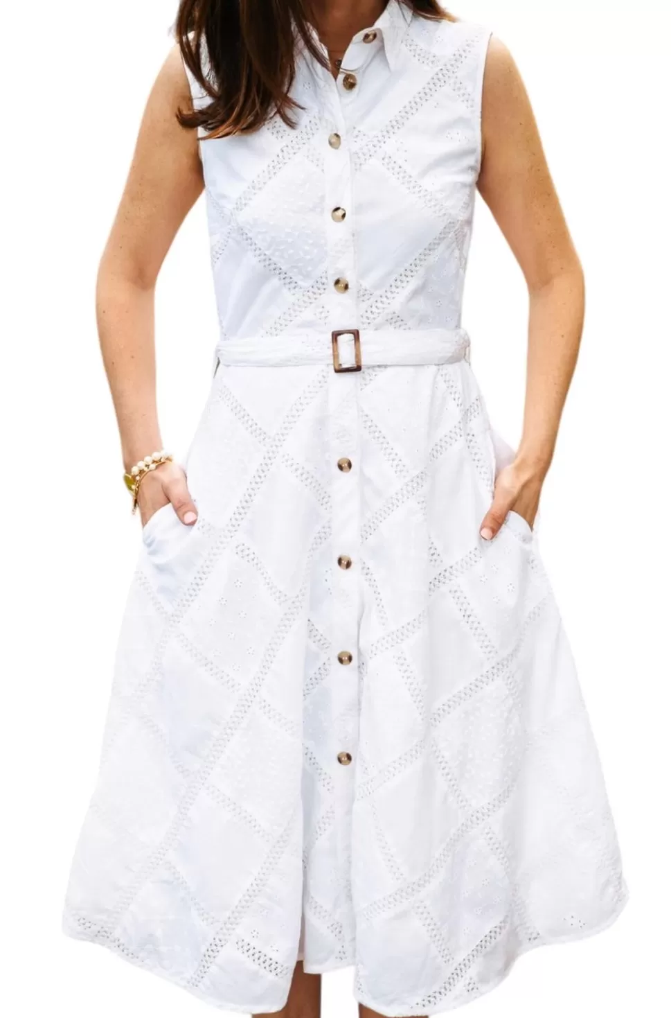 Women Kiel James Patrick The Audrey Eyelet Shirtdress